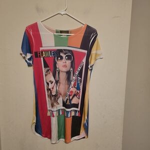 Rainbow Multicolor Graphic 'Flawless' Women’s Tee  Size Small